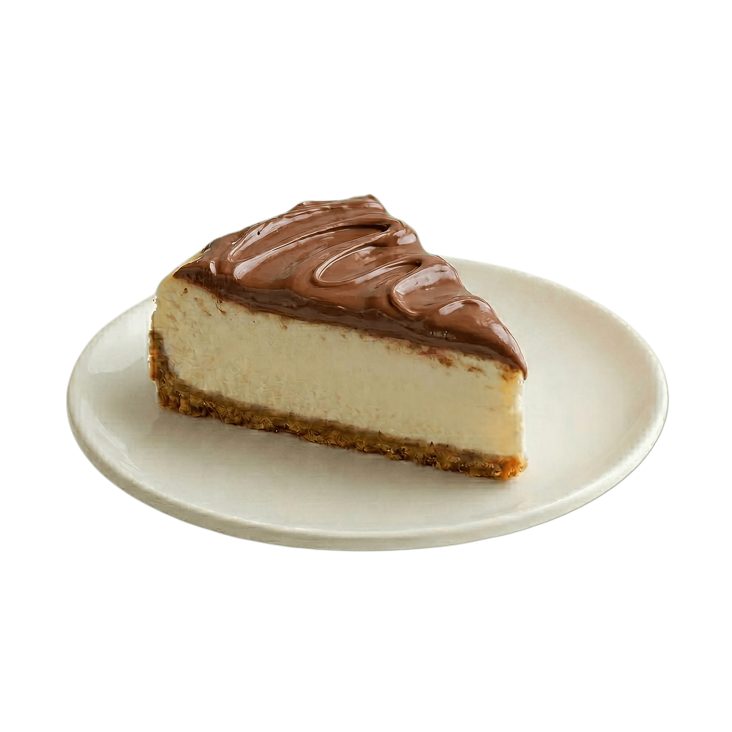 Slice of Italian Nutella cheesecake