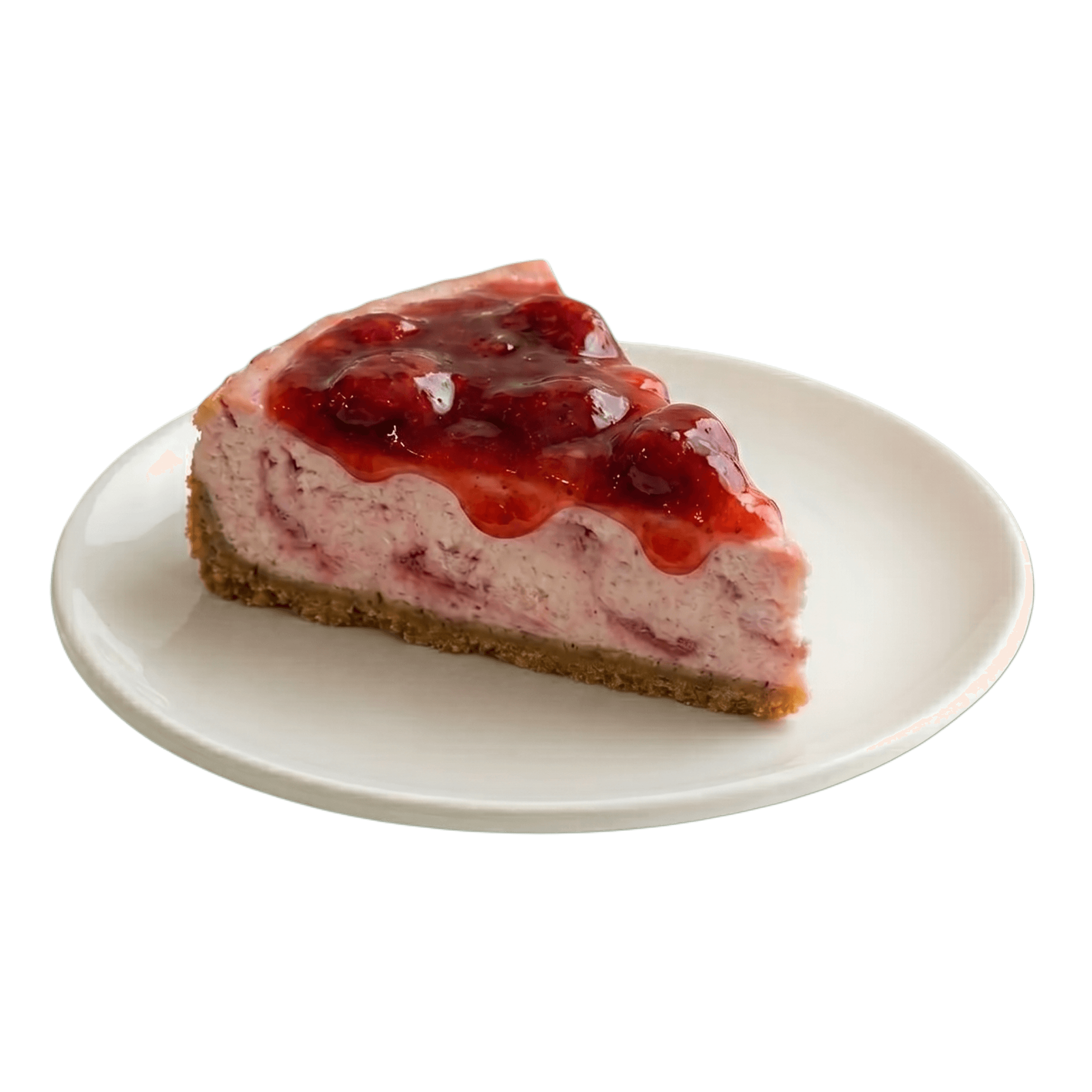 Slice of Strawberry Bliss cheesecake
